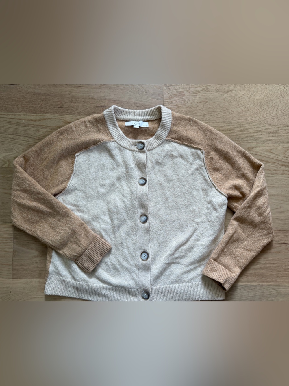Loft Colorblock Saddle Sleeve Cardigan